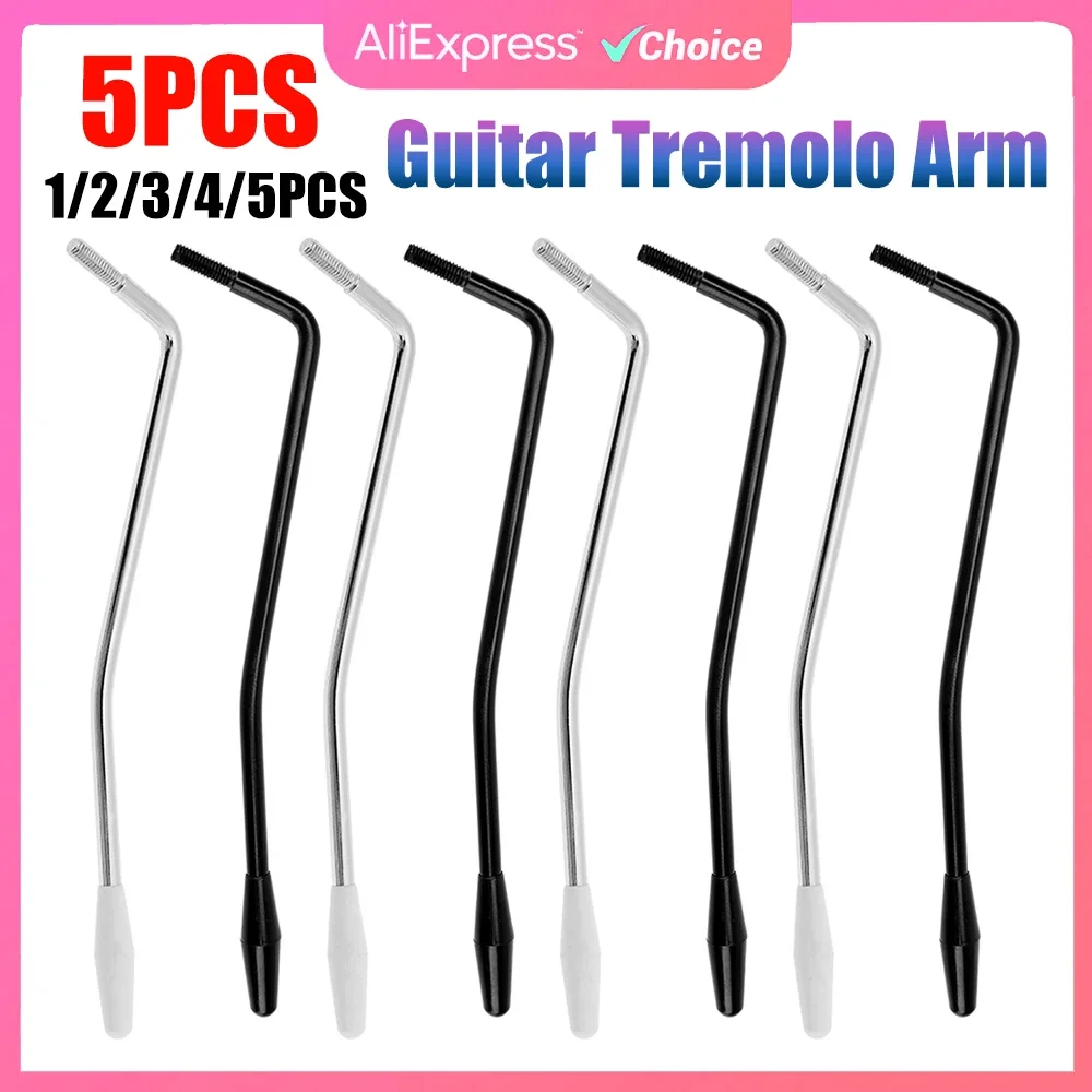 1-5PCS Electric Guitar Handle Instrument Pick For Fender & Squier Strat 5mm Black/White Tip Guitar Tremolo Arm Whammy Bar