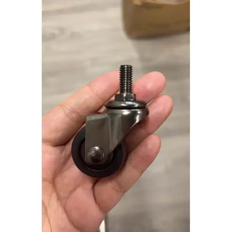 4Pcs - Threaded Stem Swivel Casters with M6/M8/M10 Mounting, Silent Rubber Wheels for Furniture - Smooth Rolling, Durable