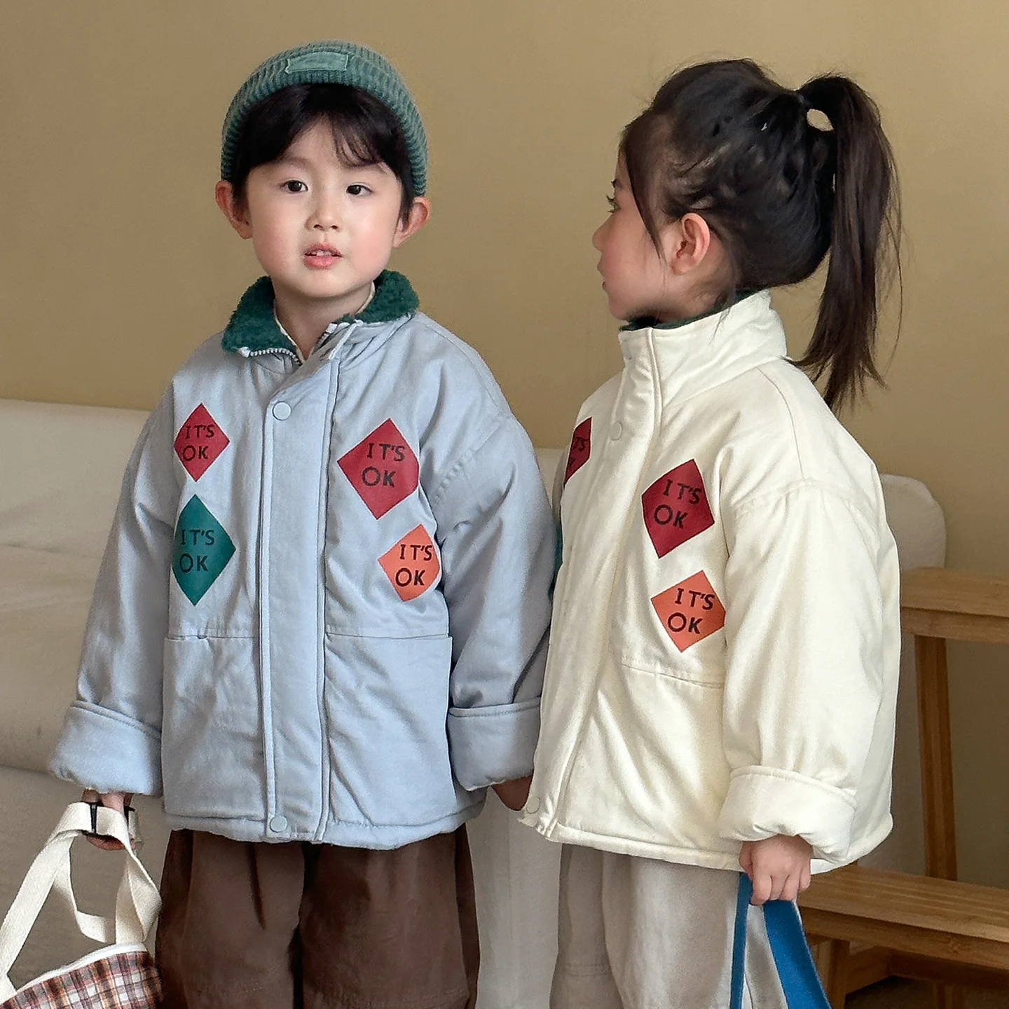 

UNITIM Children Girls Parka Winter Toddler Kids Cartoon Printed Turn Down Collar Teenager Girls Overcoat Toddler Kids Thick Coat