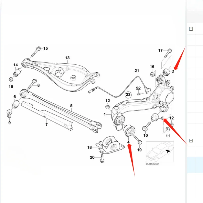 Rear Axle Control Trailing Arm Arms Bushing for BMW E36 E46 X3 318i 320i 325i 330i 1992-2010