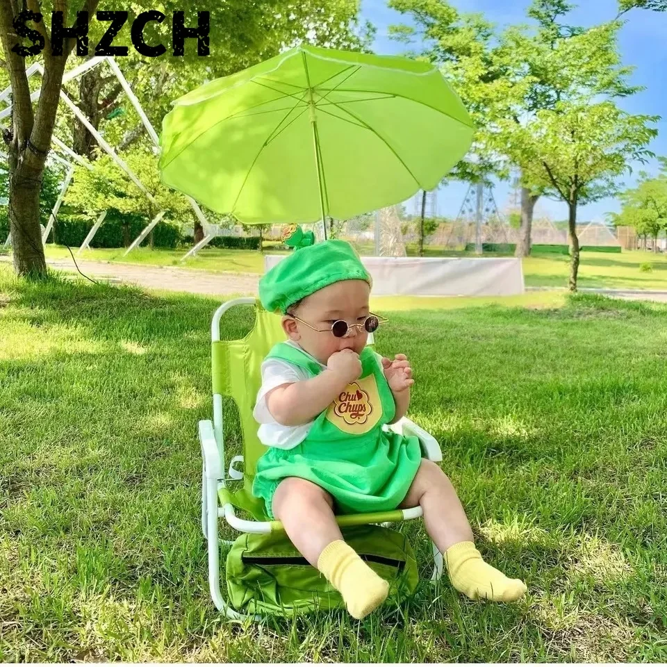 Kids Outdoor Umbrella Chair - 2025年式 アウトドアベビーシート 傘付き日よけ ポータブルラウンジャー 子供用キャノピー 折りたたみ式キッズビーチチェア