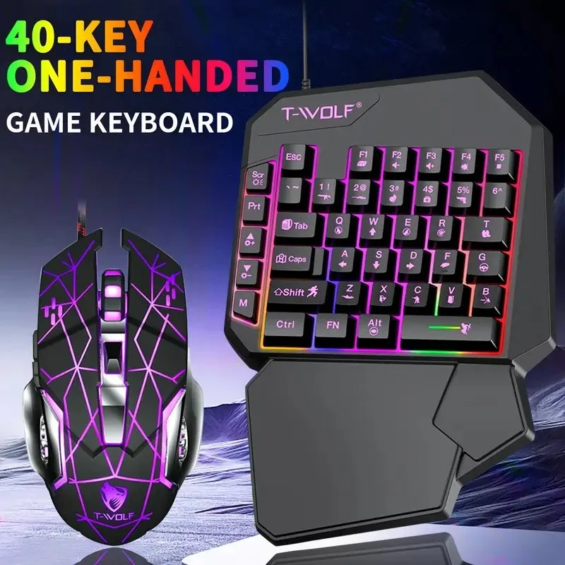 FocusOnPC TF900 2-in-1 Mobile Gaming Converter Combo, One Hand Keyboard & Mouse Kit for PUBG Mobile & Other Smartphone Mobile Games  RGB Wired Gaming Keyboard Mouse Combo view 7