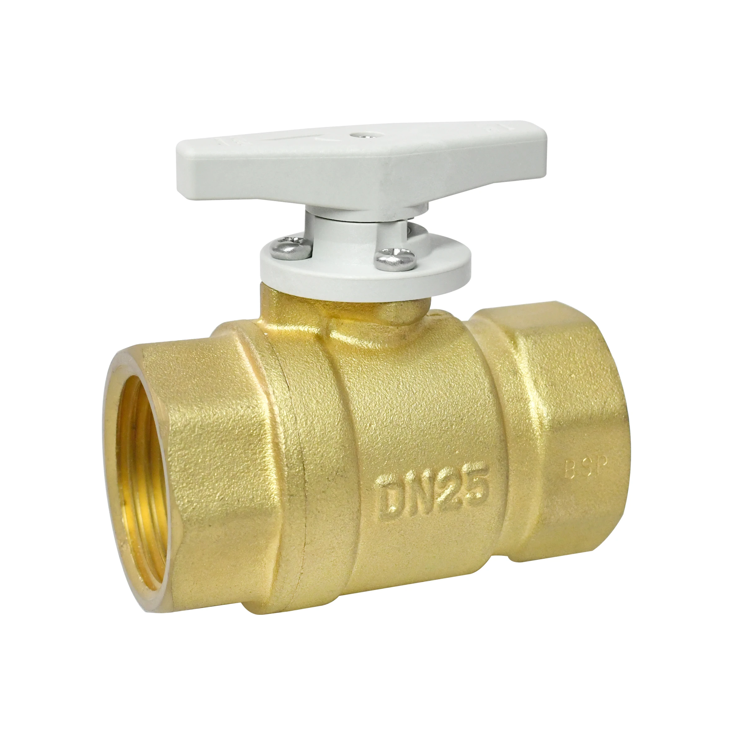 1 Inch DN25 2-way Brass Manual Ball Valve with Handle Full Port NPT BSPT Threaded OEM China Factory