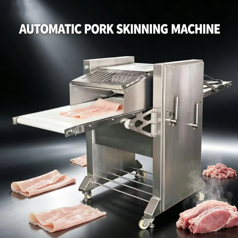 Commercial Electric Pork Skinning Machine With Conveyor Belt Type Adjustable Thickness Multi-functional Skinning Machine For Por