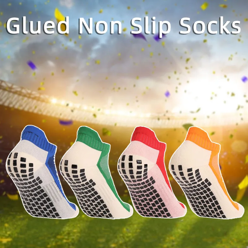 Unisex Football Socks Anti Slip Silicone Sole Adults Sports Soccer Socks Low-Top Breathable Yoga Grip Mesh Socks 10 Colors