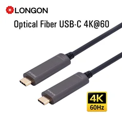 LONGON Type C Active Optical Fiber Cable Support 4K@60Hz/4K@30Hz/1080p for USB C interface TV  Display  Projectors 5M 10M 15M