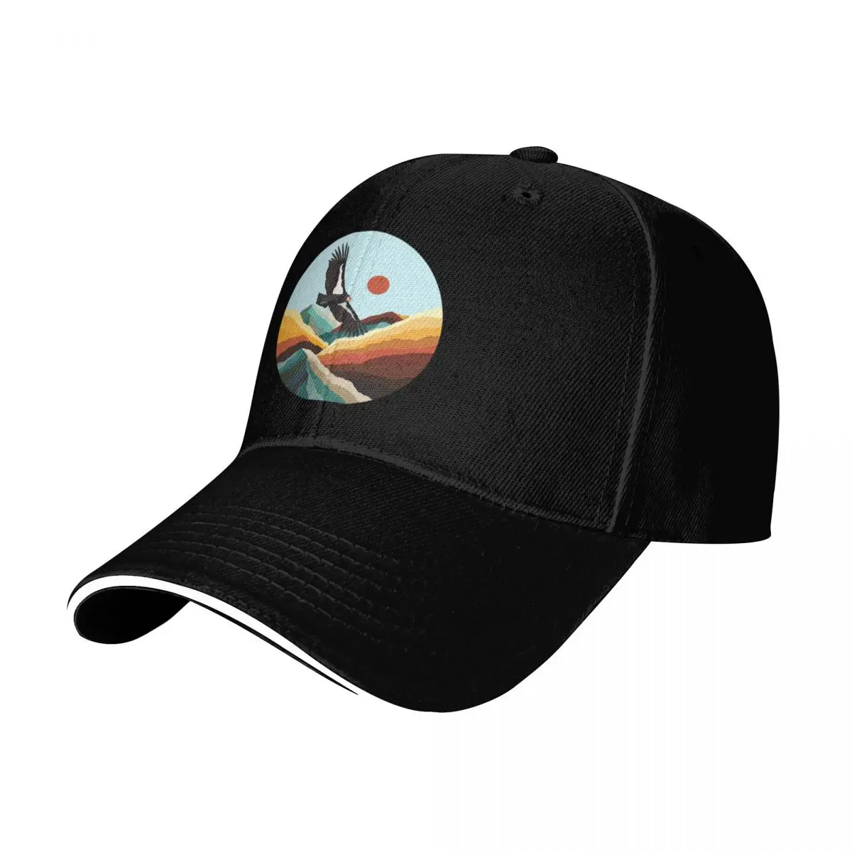 Condor in Flight Baseball Cap Adjustable Buckle Closure Moisture Wicking Quick Dry Curved Brim Classic Fit