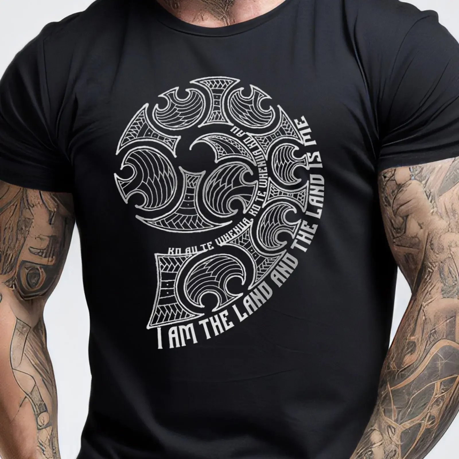 Maori Koru Tattoo T Shirt I Am The Land Aotearoa New Zealand Moko  vintage Washed designer clothes Soft Stretched streetwear