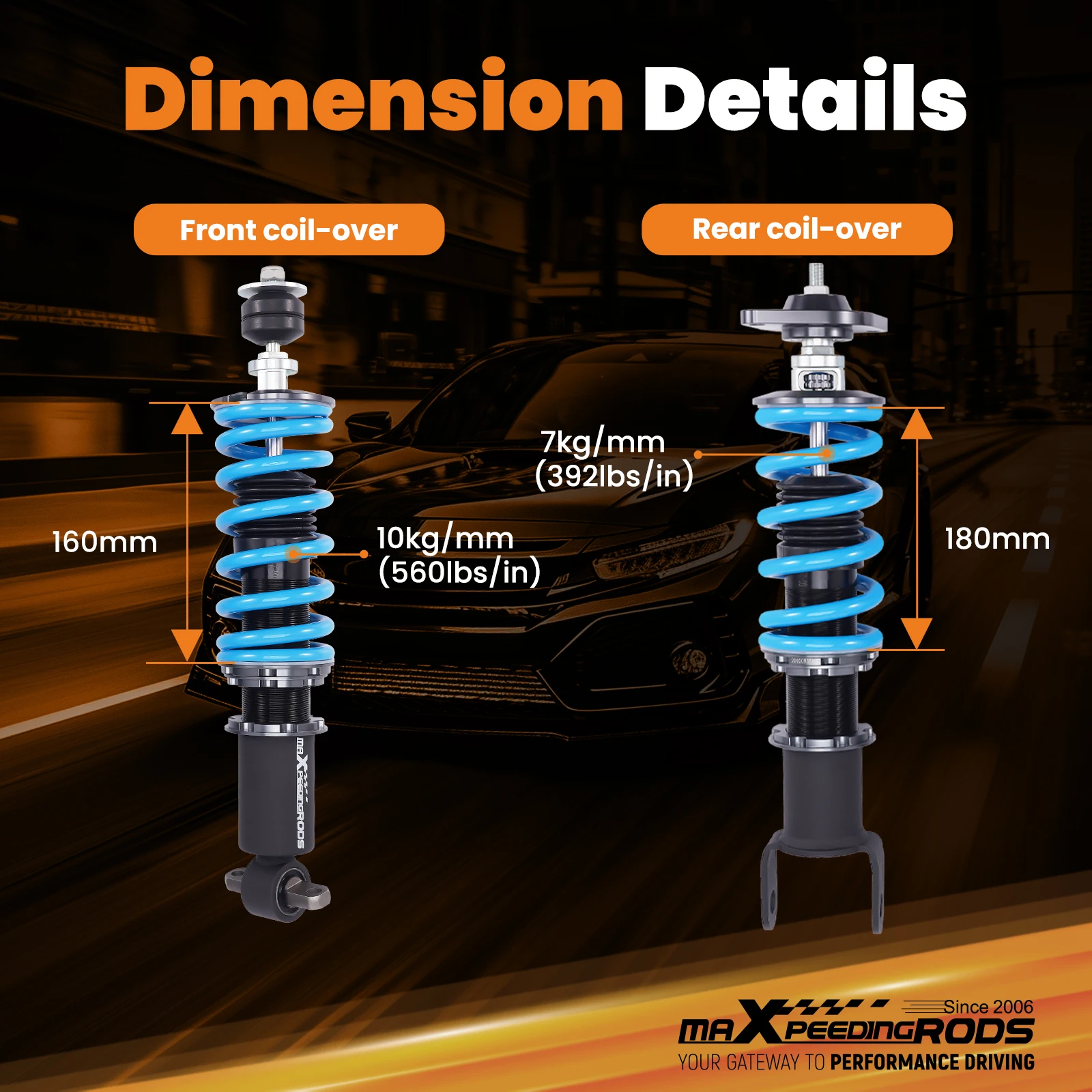 24 Way Coilovers Struts for Chevrolet CORVETTE C5/C6 1997-2013