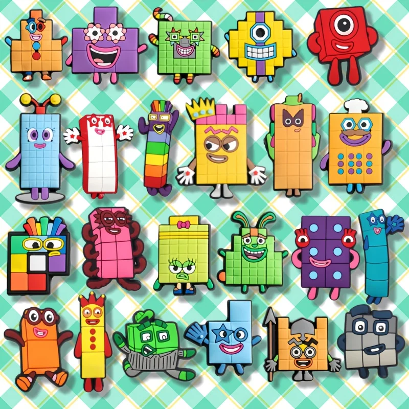 Colorful Building Blocks Theme DIY Decoration Kit for Shoes Bags Bracelets Party Gifts Holiday Decorations Unique Creative Inspi