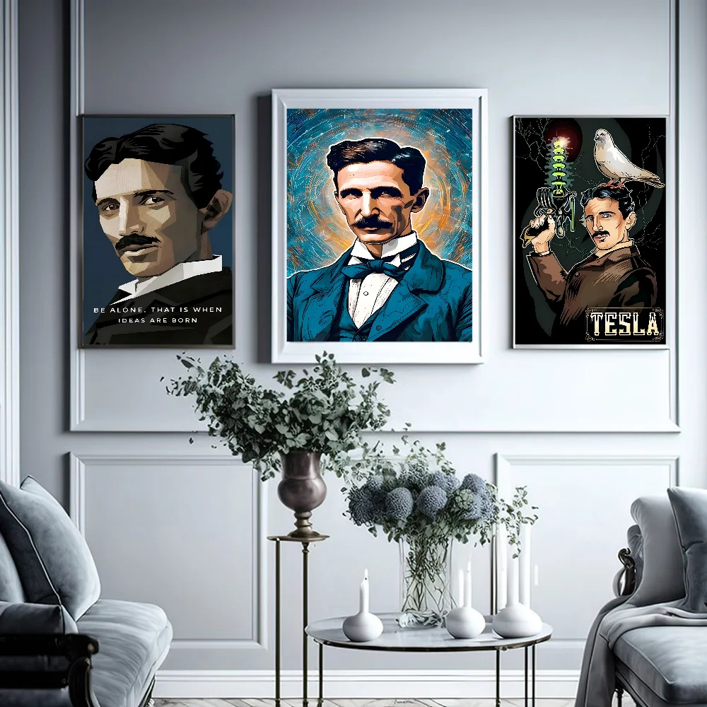 Nikola Tesla Classic Movie Posters Vintage Room Bar Cafe Decor Nordic Home Decor