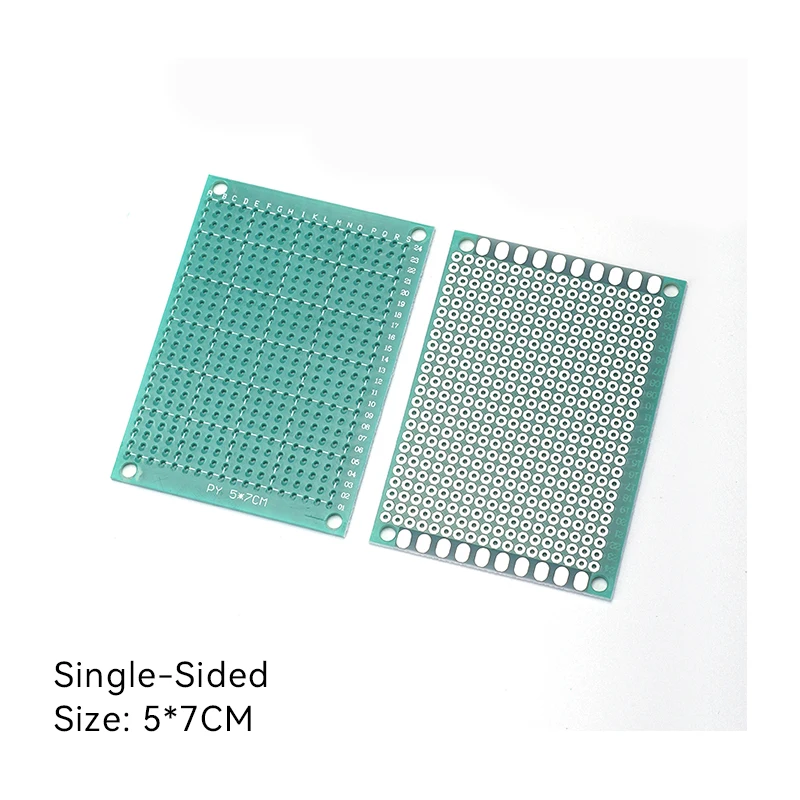 2pcs 5x7cm Universal Single-Sided PCB Board 2.54mm Pitch Standard Size for DIY Electronics Projects