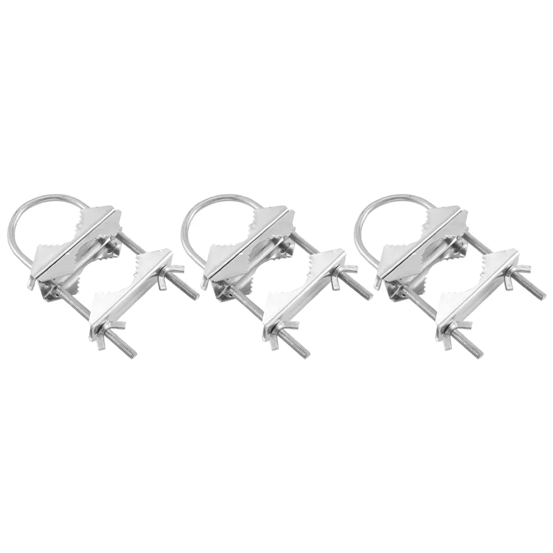 AB47-Double เสาอากาศ Mast CLAMP V Jaw BLOCK U สลักเกลียว Heavy Duty Anti-Rust เสาเสา Mount Bracket Kit สําหรับทีวี,CB (3 ชุด)