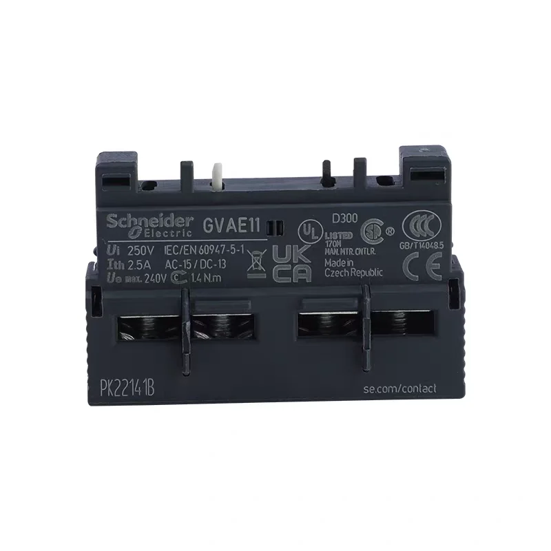 Schneider Motor Circuit Breaker Auxiliary Contact GVAE11 GVAN20 Motor Protector Formal Contact 1 Normally Open  1 Open 1 Closed