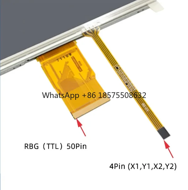7-inch TTL 50P 800*480 Compatible with AT070TN90 LCD display screen 4-wire resistive touch display screen