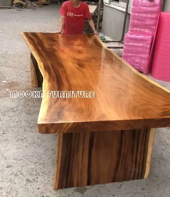 Solid Walnut Wood Slab Large Size Irregular Shaped Wood Dining Table Top Live Edge High-end Simplicity Robustness Customizable