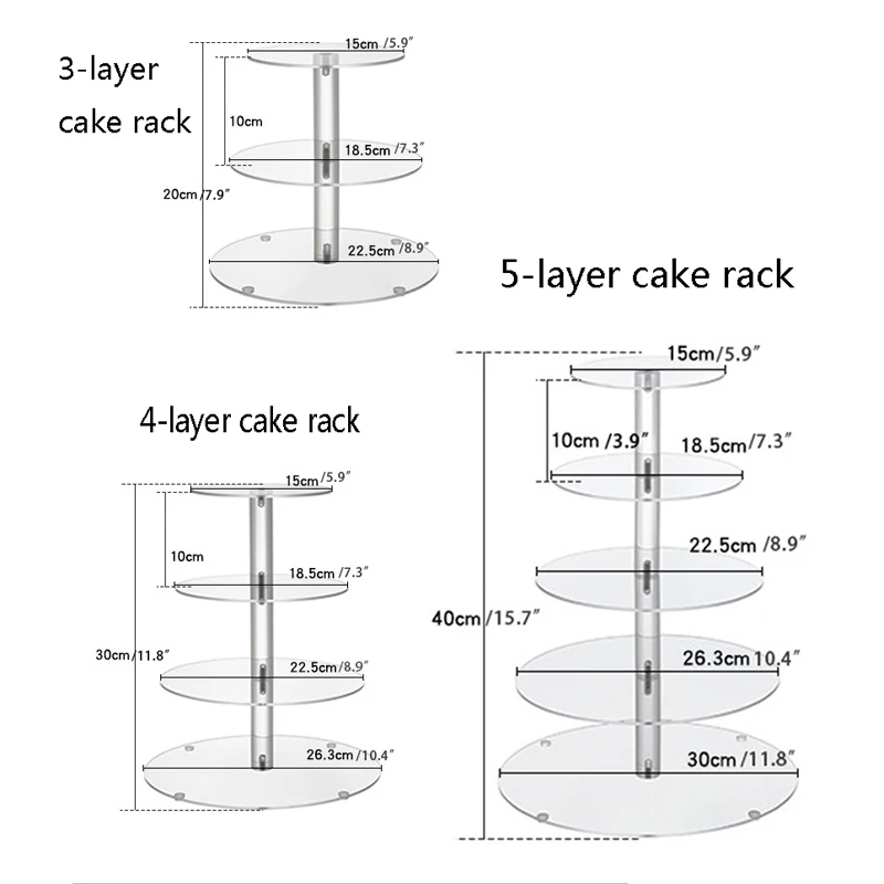 1Set cremagliera per torta in acrilico espositore per Cupcake staccabile espositore per decorazioni per feste di compleanno di nozze utensili da