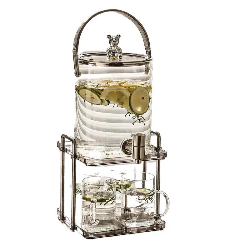 Cold water bottle, juice bucket, drink bucket with faucet, large capacity with stand, heat-resistant