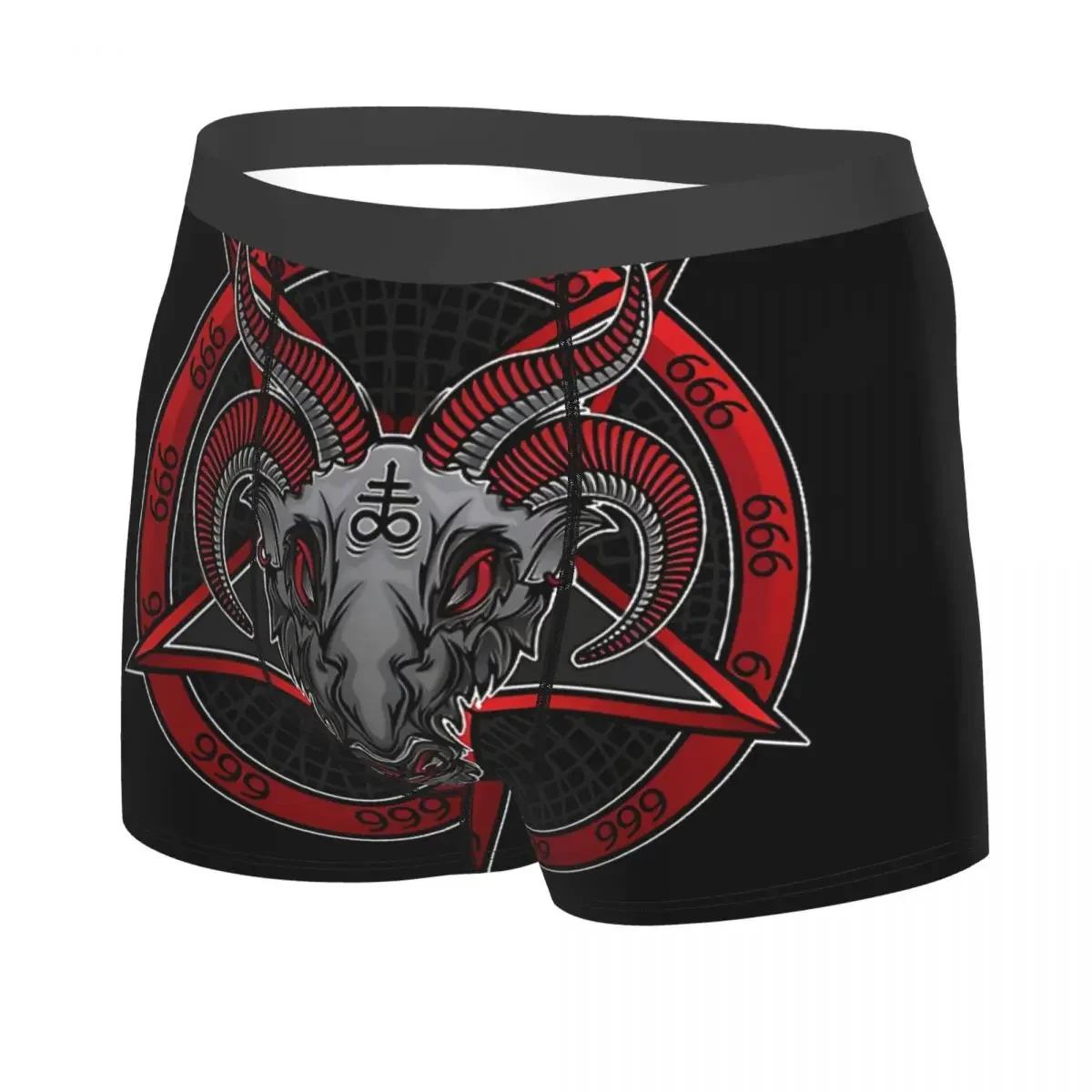 On Pentagram Men Boxer Briefs Underwear Baphomet Highly Breathable High Quality Sexy Shorts Gift Idea