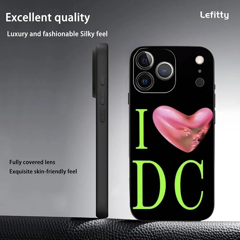 حافظة هاتف فونتينز دي سي رومانس لهاتف آيفون 17 16 15 14 13 12 11 Pro Xs Max Mini XR X Plus غلاف ناعم أسود بلوري Funda #5