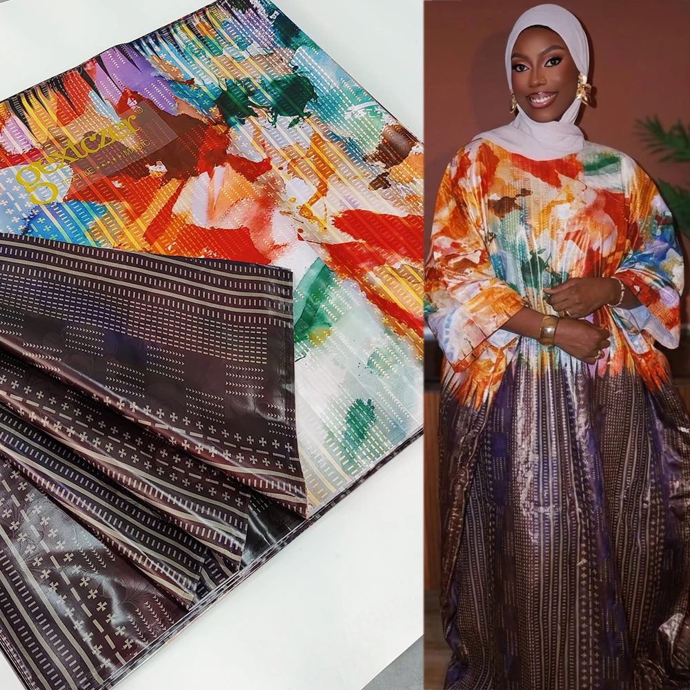 

3 Meters Nigerian African Original Perfume Jacquard Bazin Rich Lace Bridal Wedding Dress Material for Noble Lady