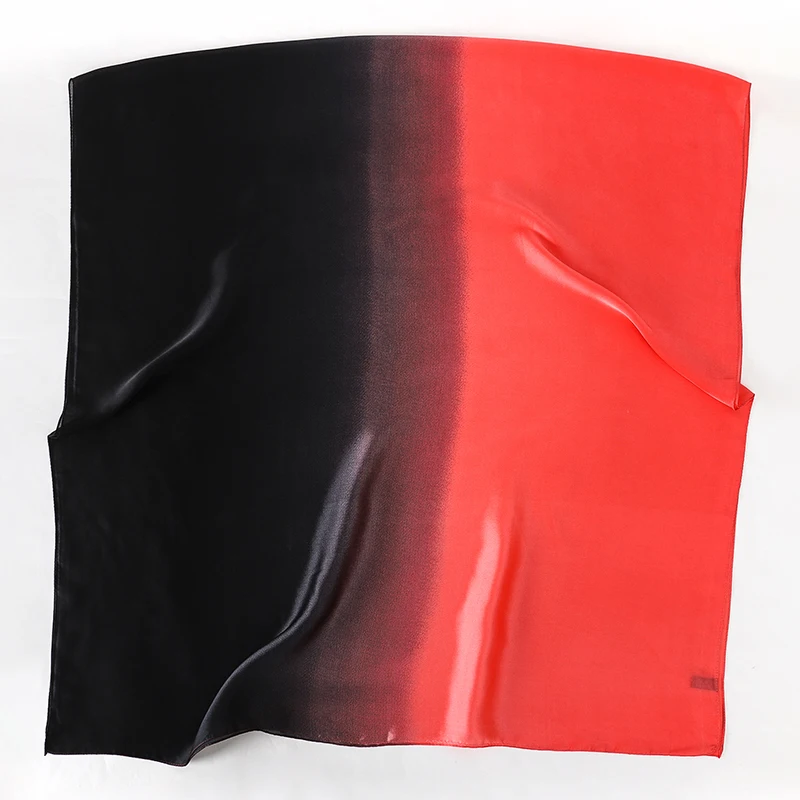 Luxus Farbverlauf Seiden schal Frauen Marke solide Femme Schals Wraps Bandana Kopf Foulard Mode Dame Hijab Hochzeit Poncho – Detail 22