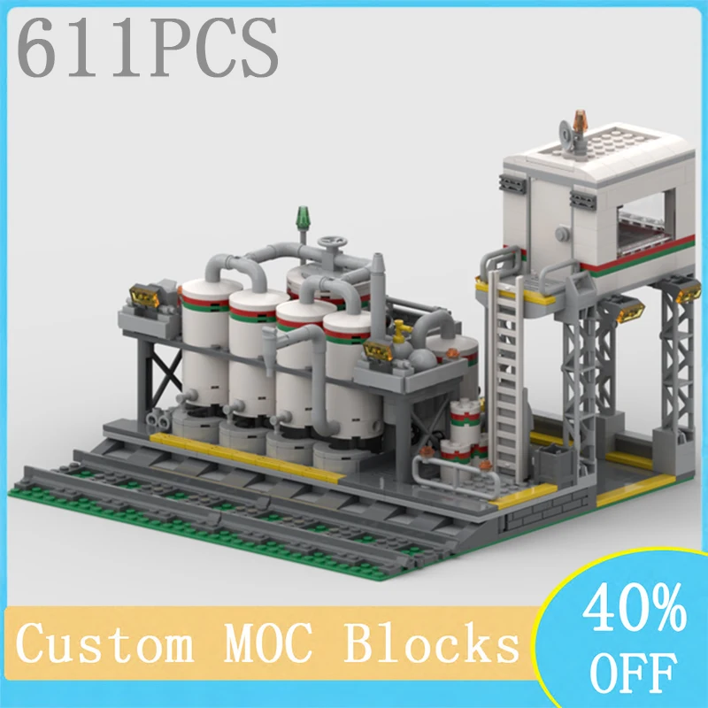 

City Hot Sale Street View Blocks Model MOC Modular Octan Transfer Station and Terminal Tractor DIY Kit youths Creative Toy Gift