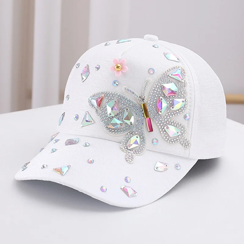 Butterfly Baseball Cap Women's Spring Summer Versatile Sunshade Hat Lace Pattern Baseball Cap