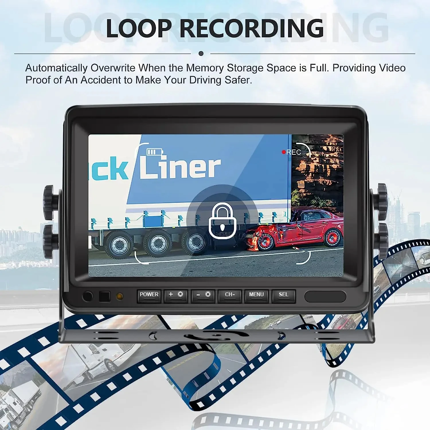 Caméra arrière tactile 4 à écran divisé de 7 pouces, avec entrée de 4 vidéos, système BSD, caméra de sauvegarde de Vision nocturne polychrome pour camions