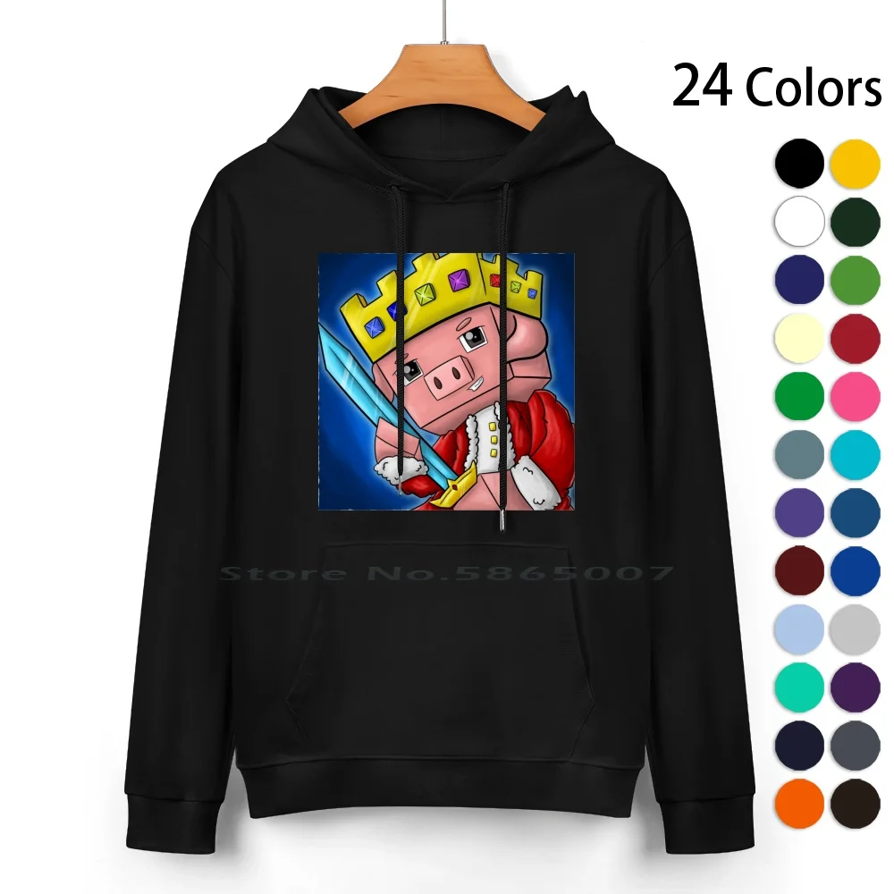 Technoblade King Pure Cotton Hoodie Sweater 24 Colors Piggy Youtube Techno Blade 100% Cotton Hooded Sweatshirt For Women Men