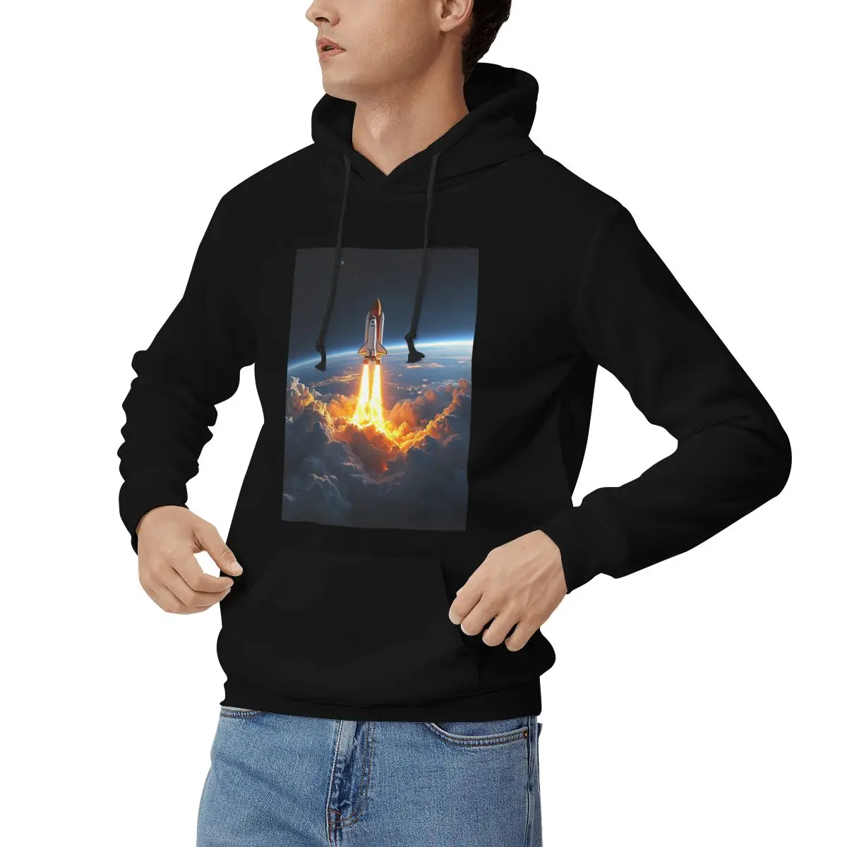 Space Shuttle Rocket Hoodies Men's Women Casual Pullover Sweatshirts Harajuku Long Sleeve Hooded Autumn Winter