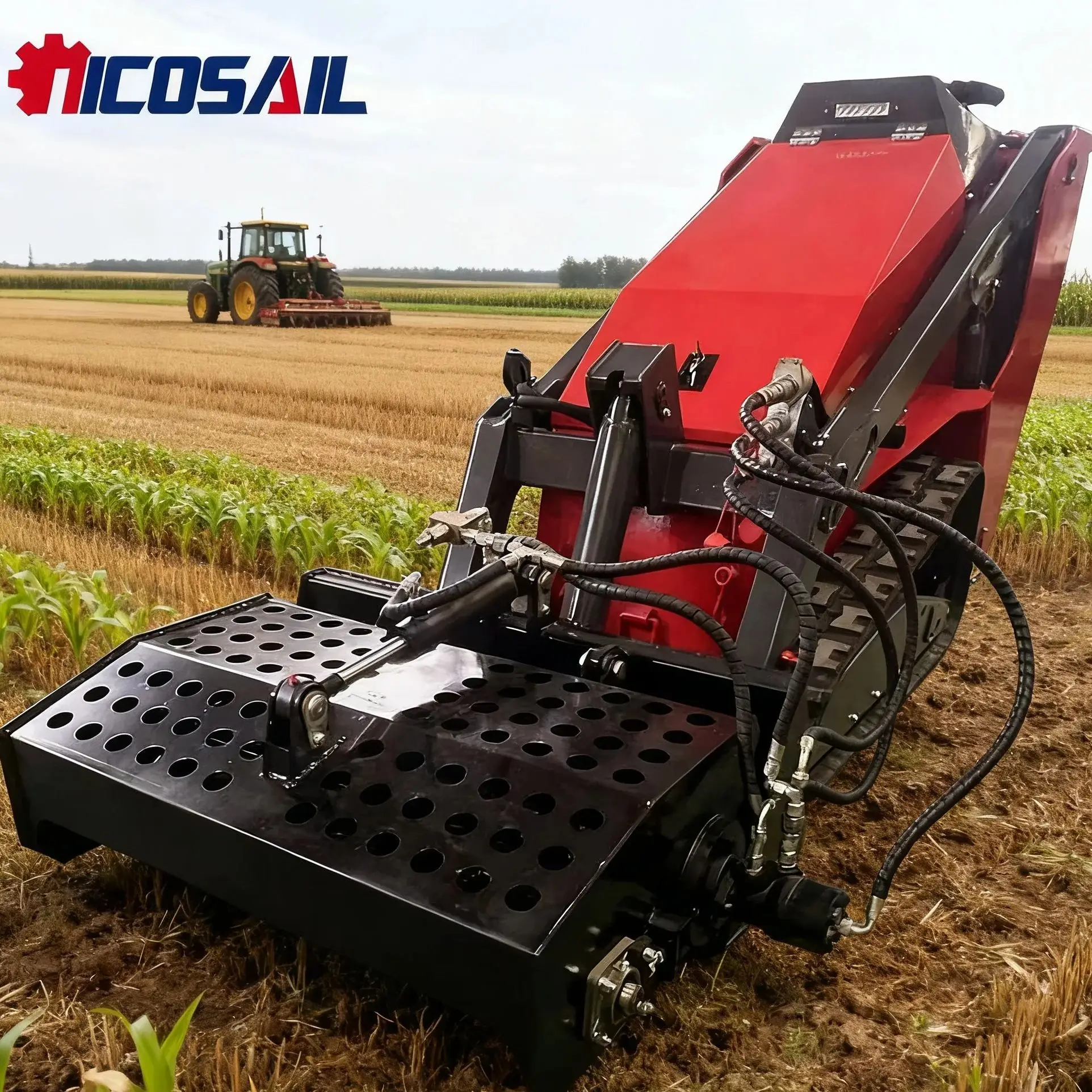 

Spot factory small backhoe loader rubber track Chinese skid steer loader, used for land leveling and farming