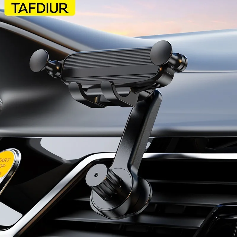 Tafdiur 1-Piece Abs Material Black Textured Vent Mount Extended Gravity Phone Holder for Car, Car Air Vent Mount, Stable and Not Easy to Shake, Universal Car Navigation Phone Holder