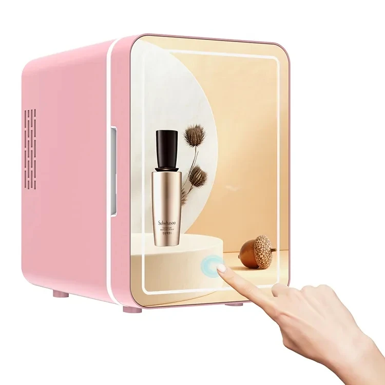 الثلاجة المحمولة فندق غرفة نوم مصباح ليد مرآة صغيرة العناية بالبشرة الجمال الثلاجة 4 لتر التجميل بار الثلاجة DC12V AC110-240V