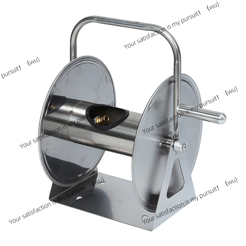 Stainless steel watering car wash water pipe storage rack hanging automatic pipe reel agricultural household water pipe reel