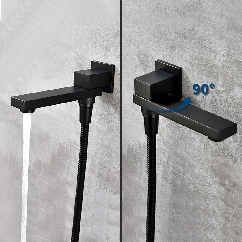 Imagem -02 - Parede Montado Chuveiro Bocal com Desviador Bass Sólidos Misturador Banheira Torneira Bocal Filler Wall Outlet 180 °