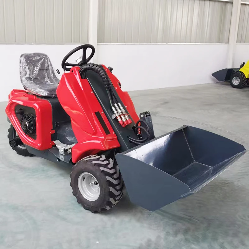 

Free delivery CE/EPA certified farm garden loader, three wheeled skid steer loader with backhoe accessories