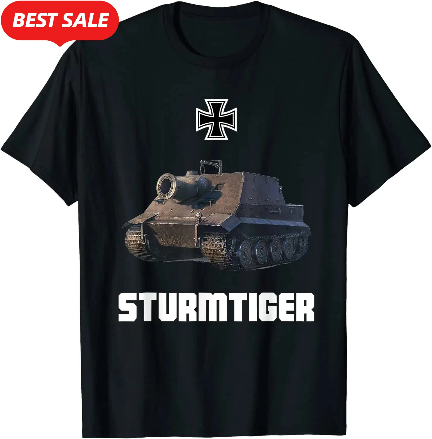 

Wehrmacht Panzer WWII German Assault Gun Sturmtiger Storm Mortar T-Shirt New 100% Cotton Short Sleeve O-Neck Mens T-shirt