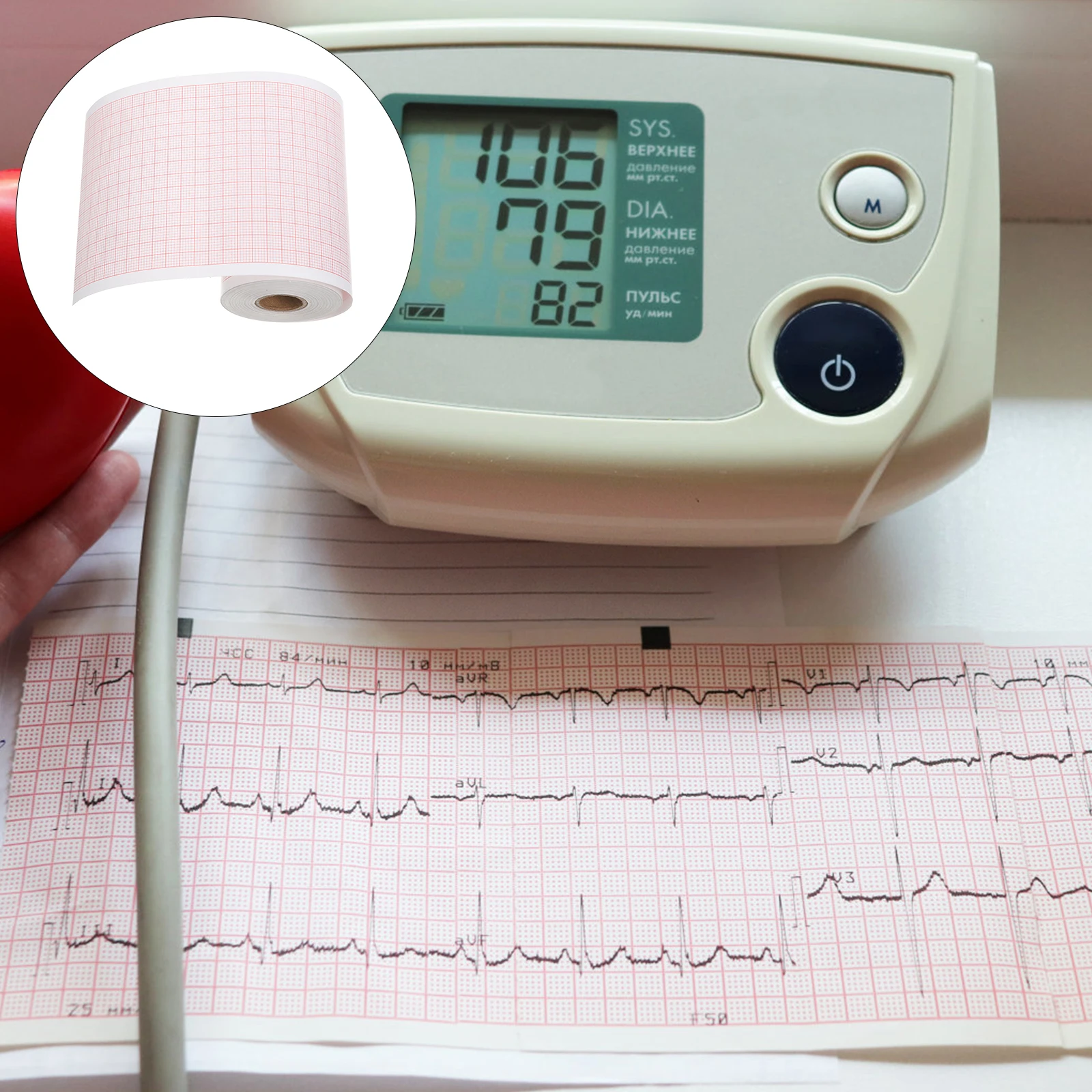 

Electrocardiogram Chart Paper Medical Pad for Doctors Heart Monitoring System Blank Refills Thermal Print Quality Safe