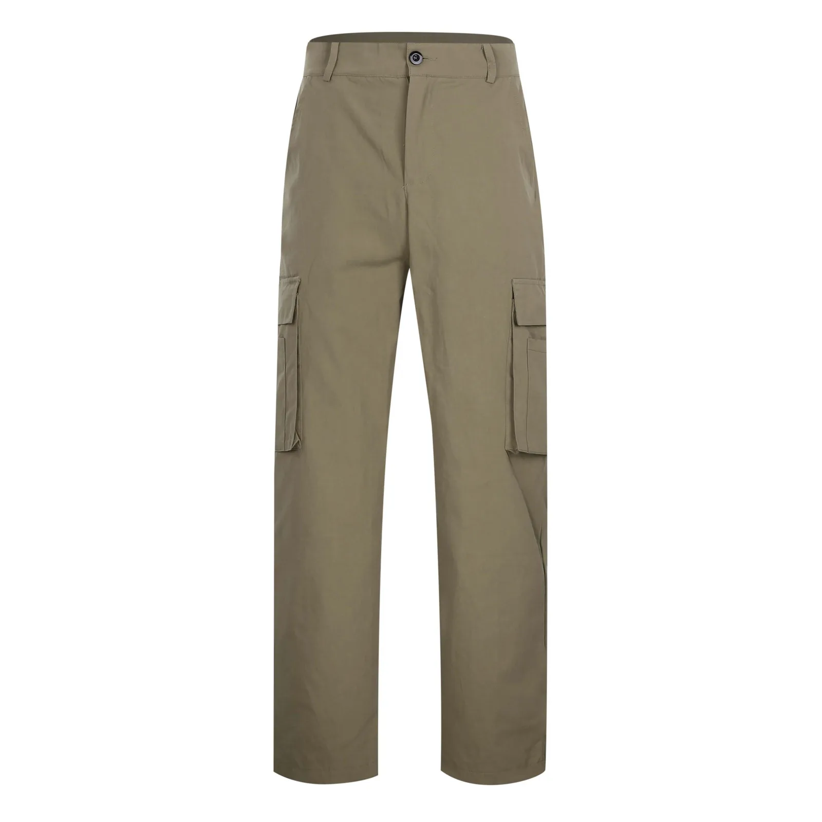 Pantalon cargo multi-poches pour homme, pantalon long tout-en-un, jambe droite confortable, monochromatique, document, mode décontractée