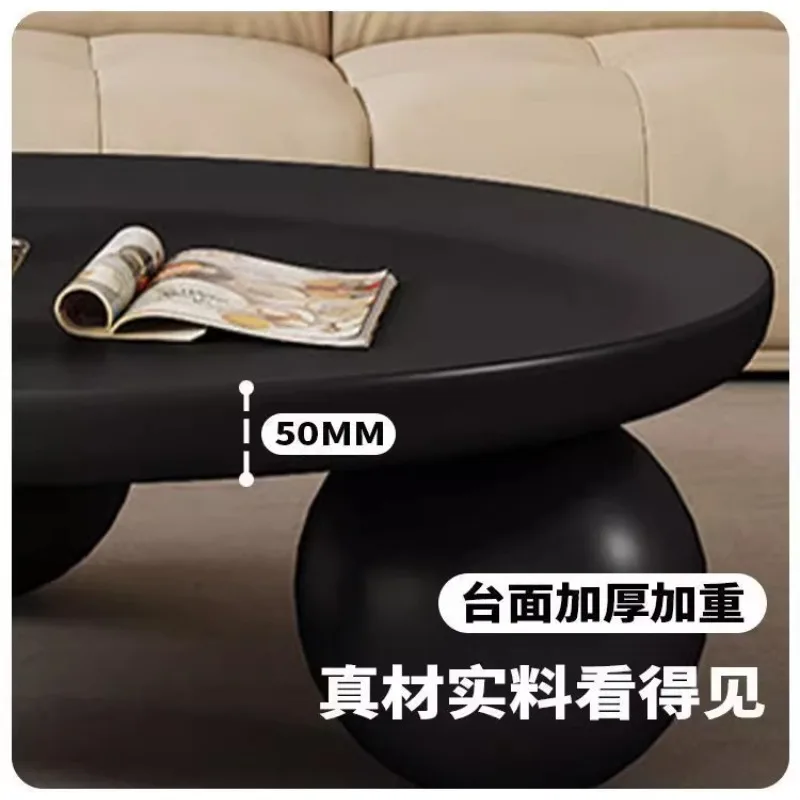 Round Cream Coffee Table - Innovative Nordic Style, Minimalist Modern Design for Living Room, Perfect Small Space Sofa Table