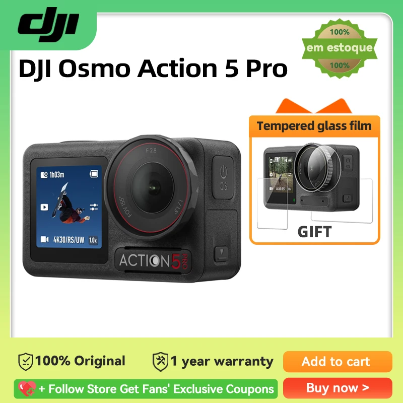 DJI Osmo Action 5 pro Camera 1/1.3″ Sensor 4hrs Extended Battery Life original brand new in stock