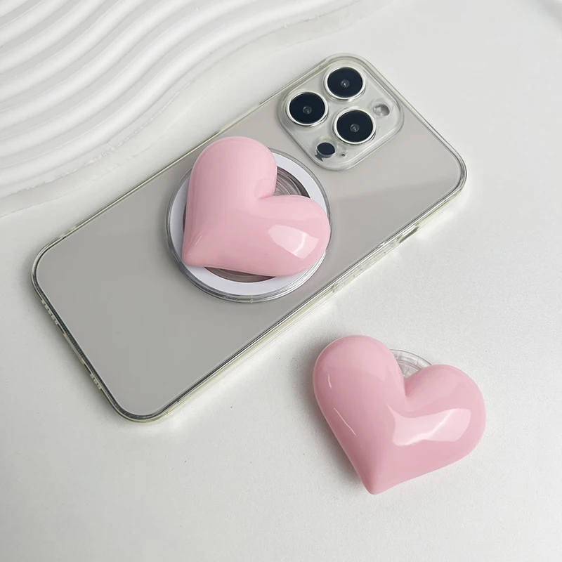 Loving Heart Phone Holder Socket Grip Support Magnetic and Sticker Two Types Grip Tok Socket Bracket Girl Gift - view 5