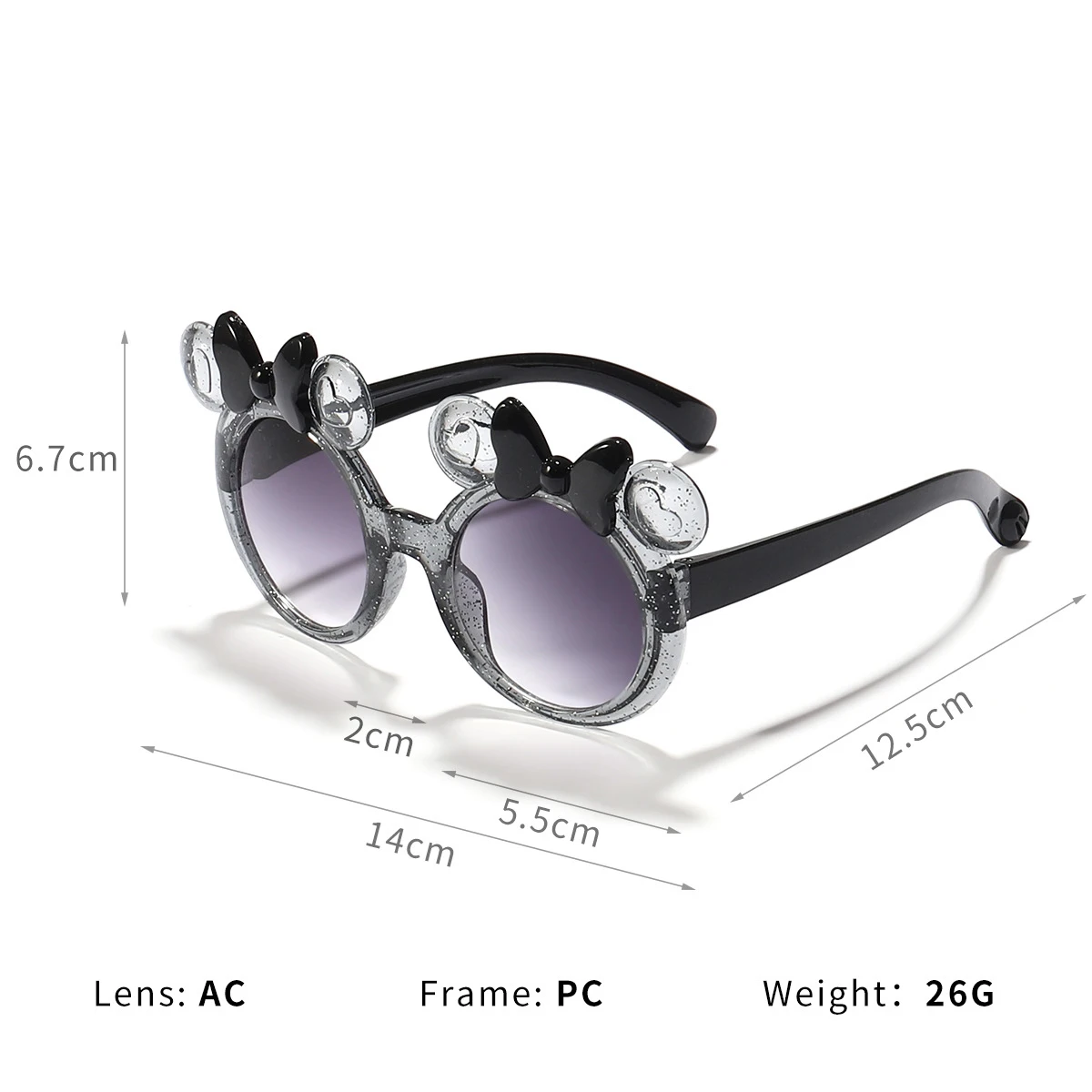 2025 Cartoon Cute Photo Concave Shaped Glasses Children's Bow Candy Colored Sunglasses For Girls, Trendy Sunglasses, image 4