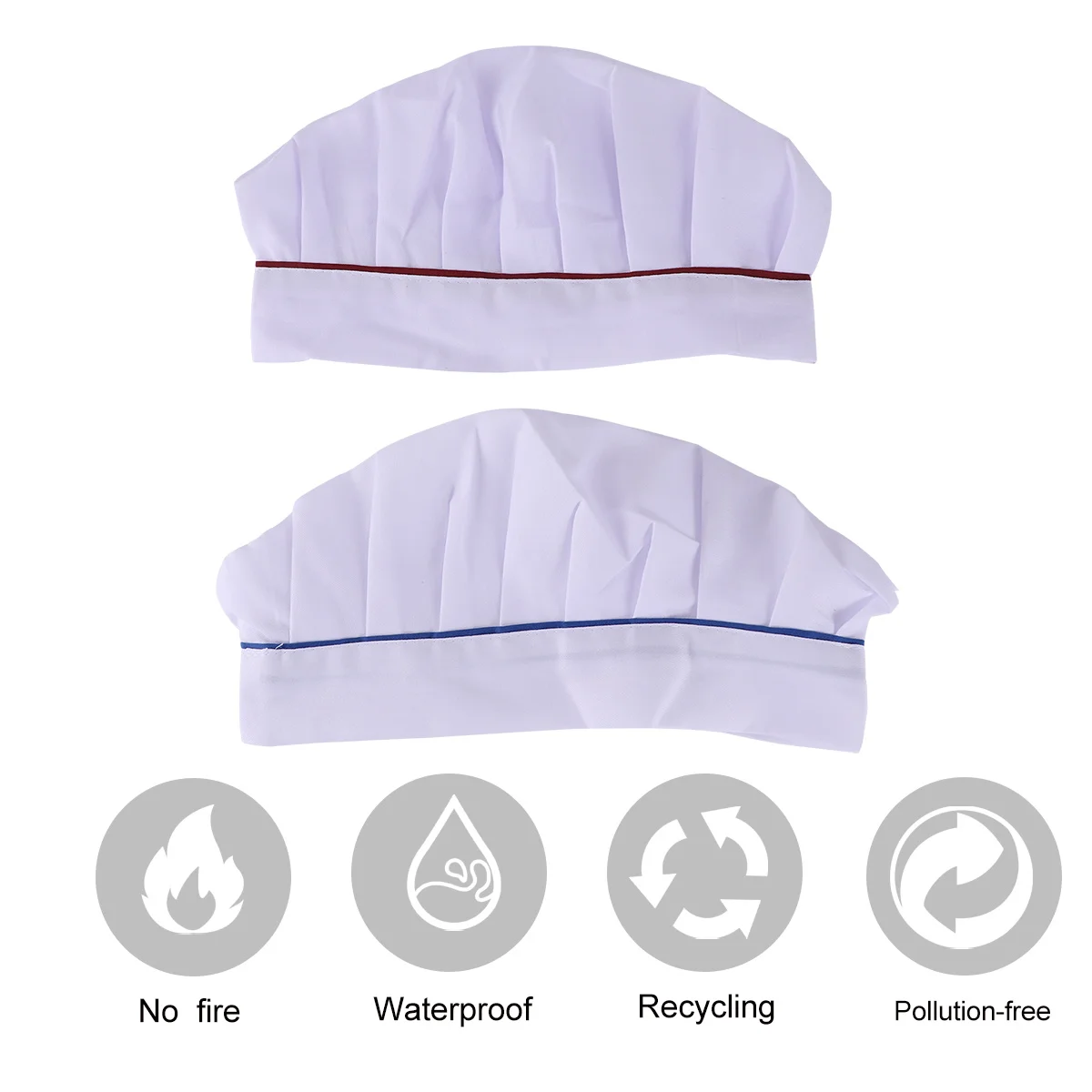 

2Pcs Anti-Grease Chef Hat Cotton Polyester Mushroom Shape Quick Drying Washable for Kitchen Restaurant Hotel Catering Staff