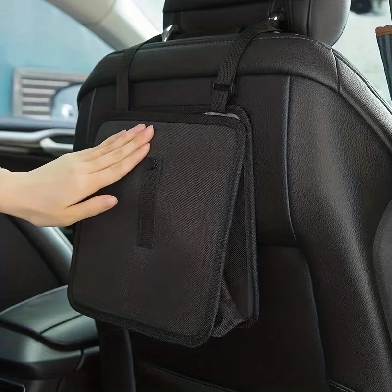 Bote de basura plegable para automóvil: doble como caja de almacenamiento multifuncional para maletero, diseño de doble propósito, perfecto para uso en el interior del vehículo.