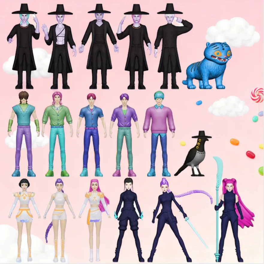 

2025 KPOP Охотники на демонов, милые подвижные суставы из ПВХ, экшн-фигурки, модель куклы, аниме-фигурки, игрушки, рождественские подарки для детей