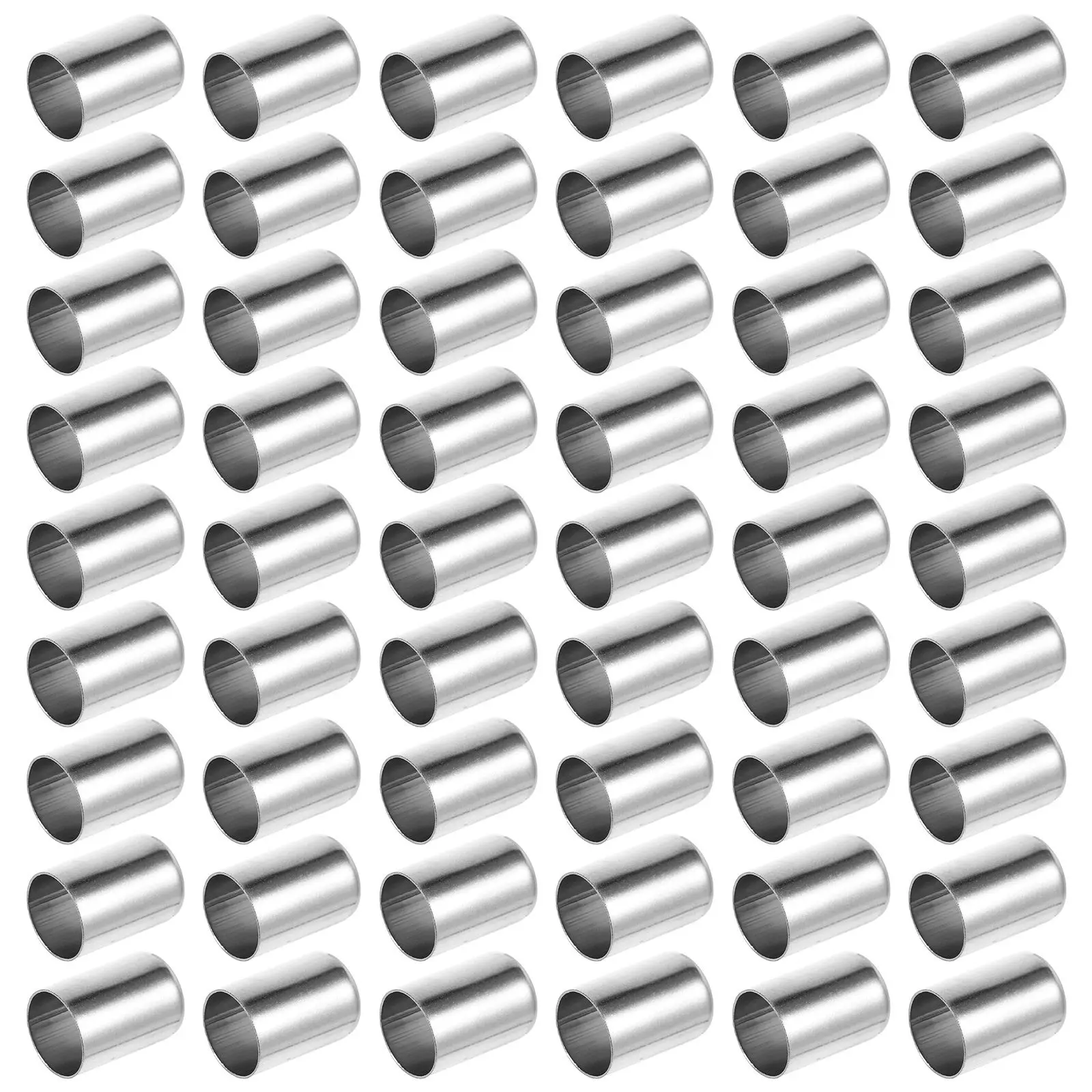 100Pcs Stainless Steel Hose Sleeve Ferrules High Pressure Hydraulic Crimp Fitting for Air Sprayer Pneumatic Welding Flame
