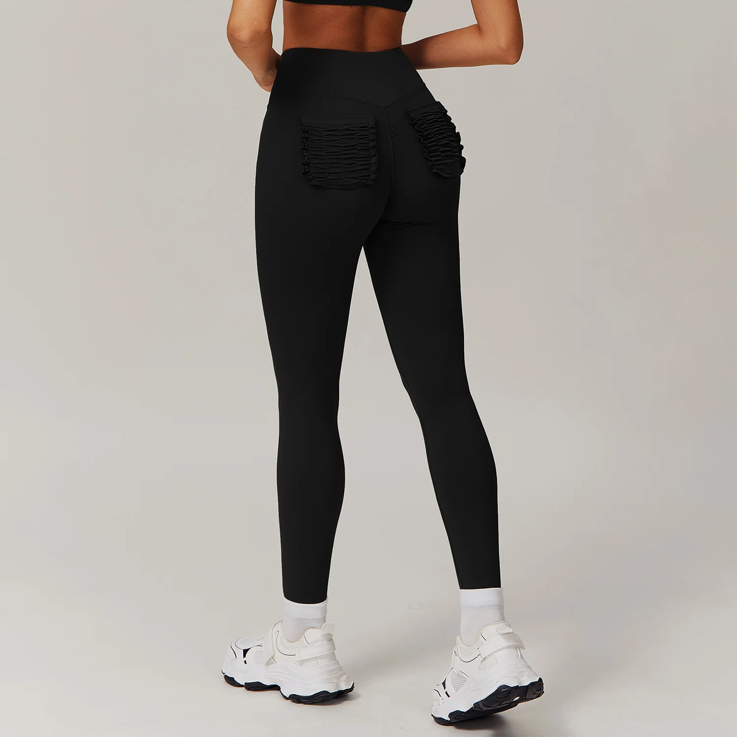 Pantaloni da yoga da palestra per donna Abbigliamento sportivo Tasca elasticizzata Leggings a vita alta Esercizio atletico Leggi