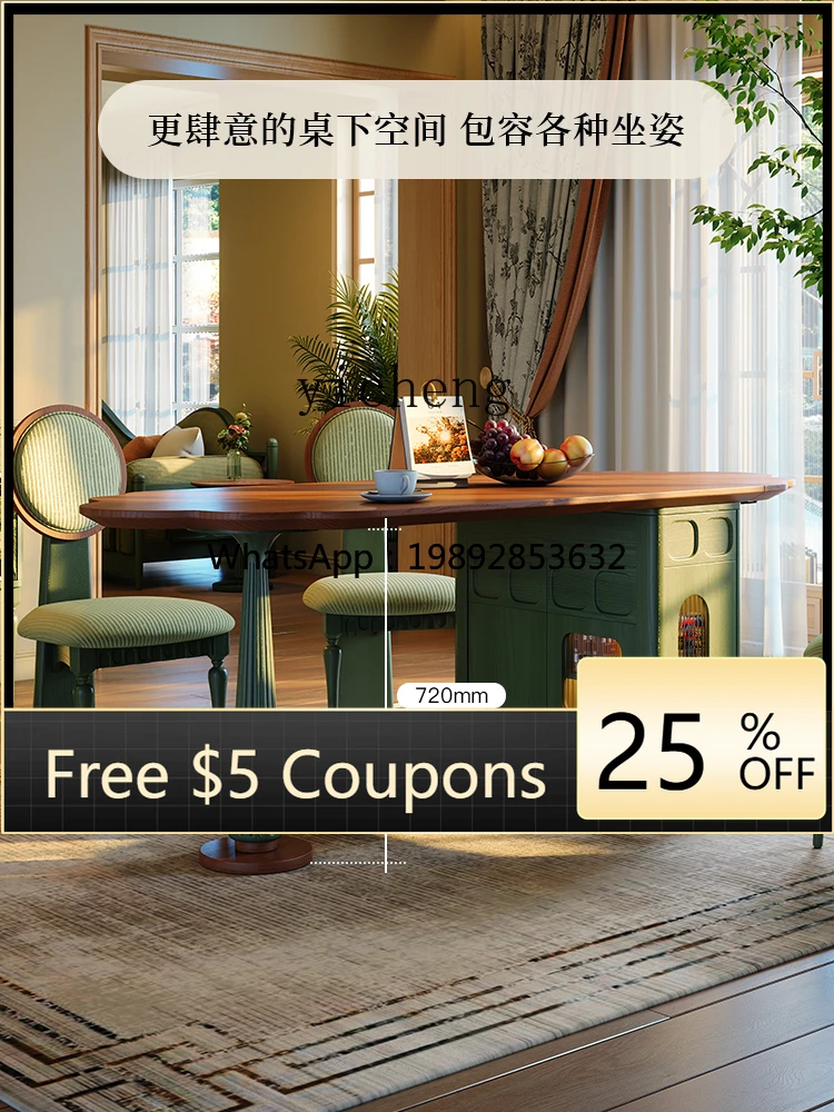 

Обеденный стол Z1 для дома, складной, из массива древесины, в античном стиле, овальный, из древесины ясеня, с комплектом стульев.